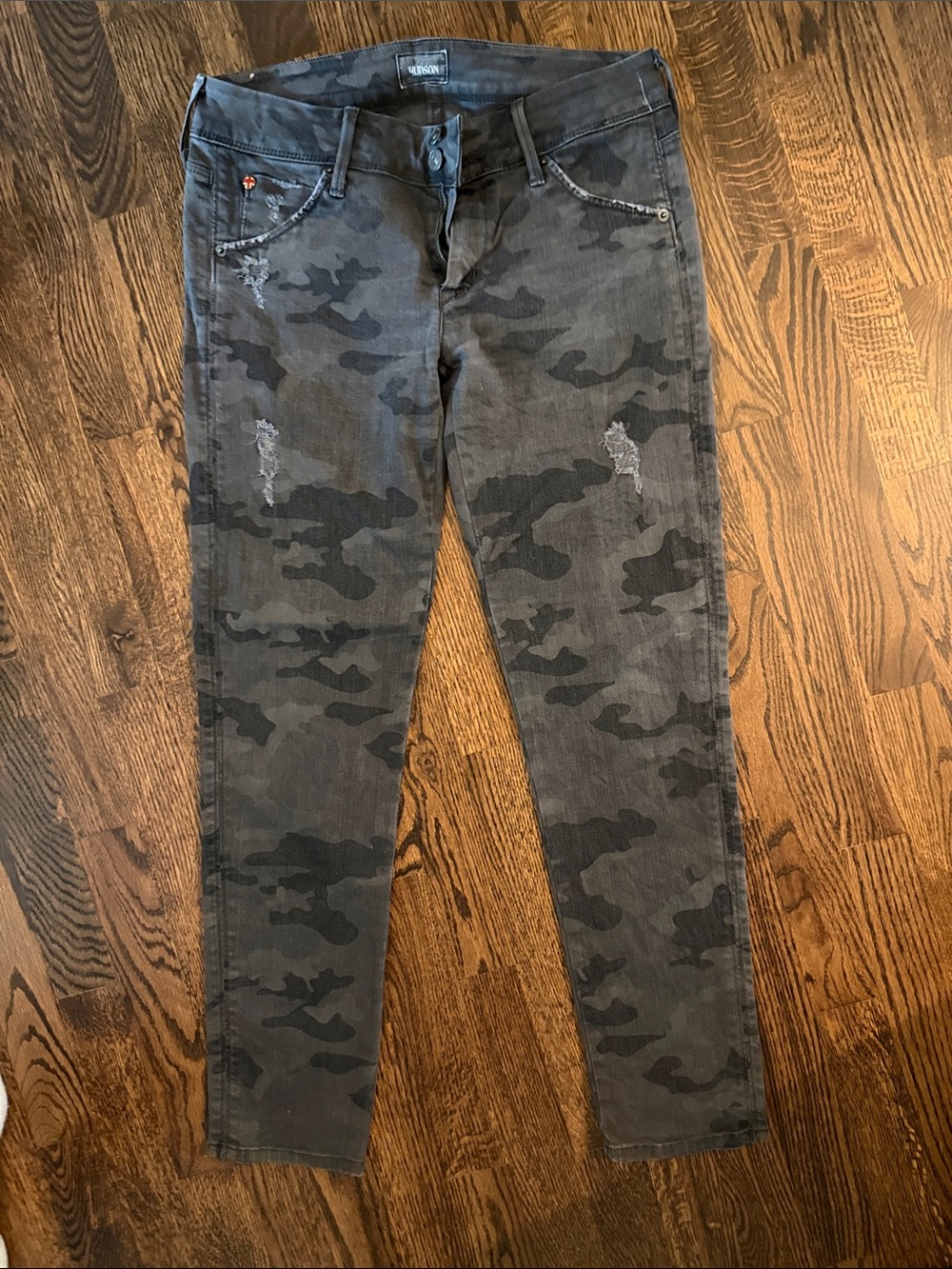 Hudson Jeans Women’s Charcoal Camo Skinny Jeans